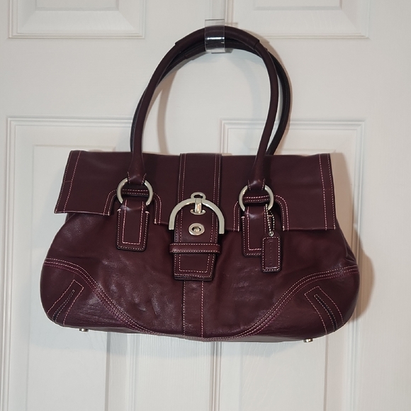 Coach Handbags - Coach Vintage 2005 Burgandy Leather Soho Hamptons Satchel